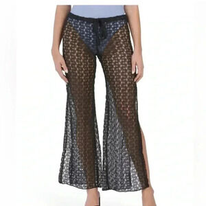 Becca Black Swim Cover Up Pants Large NWT